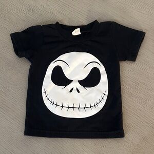 Black Tee with White Jack Skellington Face